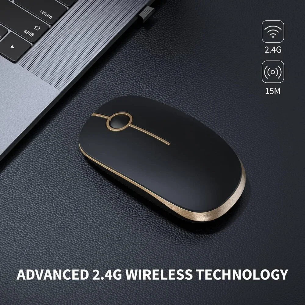 ✨ Mouse Wireless 2.4G Slim Portable Computer with Nano Silent Optical Laptop